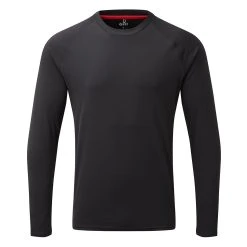 Gill Mens UV Tec Crew Neck Long Sleeve Tee - Charcoal