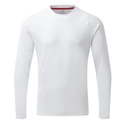Gill Mens UV Tec Crew Neck Long Sleeve Tee - White