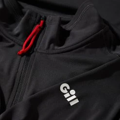 Gill Mens UV Tec Zip Neck Long Sleeve Tee - Charcoal -Professional Nautical Clothing Store 2019 Gill UV Tec Long Sleeve Zip Tee UV009 Charocal 4