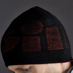 Gill Reversible Knit Beanie -Professional Nautical Clothing Store Gill Reversible Beanie Black Orange On Body 1