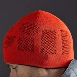 Gill Reversible Knit Beanie -Professional Nautical Clothing Store Gill Reversible Beanie Orange Black On Body 1