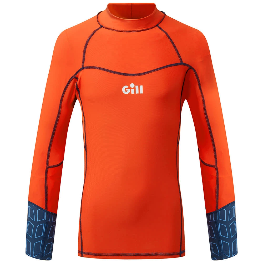 Gill Junior Pro Long Sleeve Rash Vest Orange 3 Gill Junior Pro Long Sleeve Rash Vest Orange