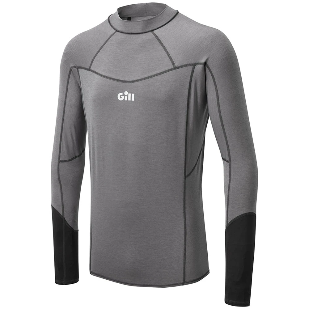 Gill Men's Long Sleeve Eco Pro Rash Vest Grey 4 Gill Men's Long Sleeve Eco Pro Rash Vest Grey - Image 2